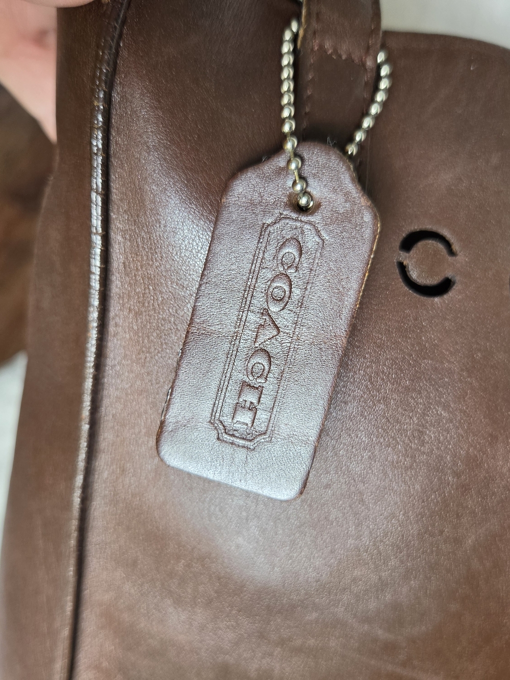 RARE Coach Vintage Leather Cut-Out Tote Bucket Handbag - Picture 5 of 12